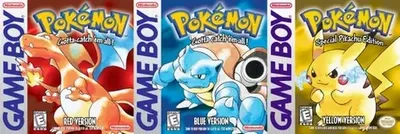 Pokémon Red, Green and Blue box art (GB)